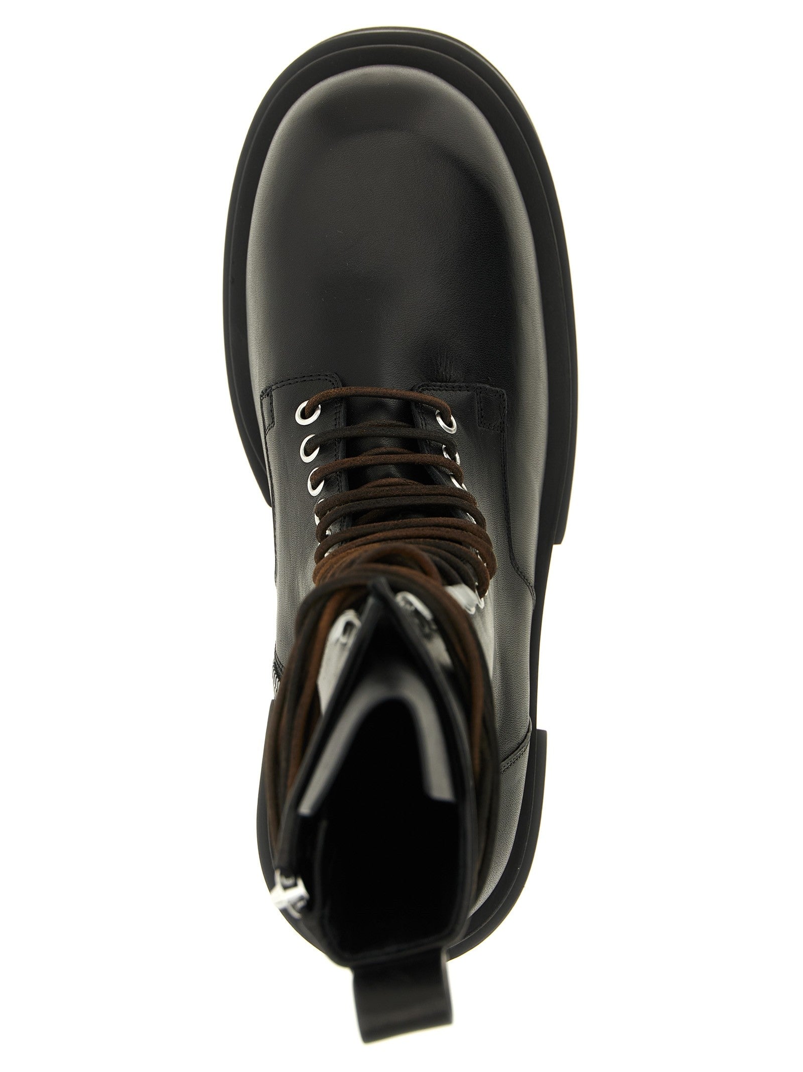 Rick Owens Lace up Bogun Combat Boots Black