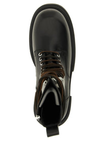 Rick Owens Lace up Bogun Combat Boots Black