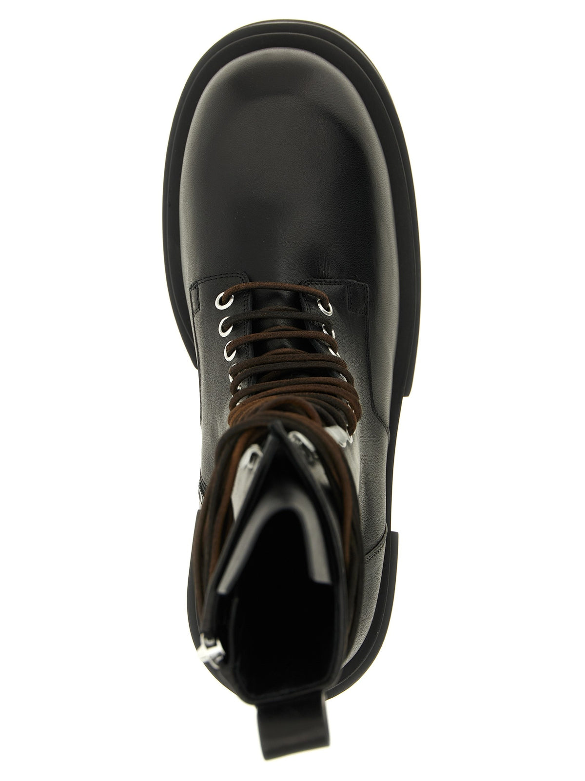 Rick Owens Lace up Bogun Combat Boots Black, view 4