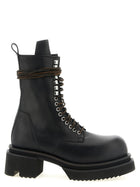 Rick Owens Lace up Bogun Combat Boots Black