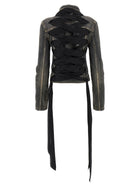 Balenciaga Lace up Denim Jacket Grey, view 2