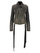 Balenciaga Lace up Denim Jacket Grey