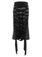 Balenciaga Lace up Denim Skirt Grey, view 2