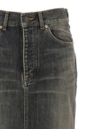Balenciaga Lace up Denim Skirt Grey, view 3