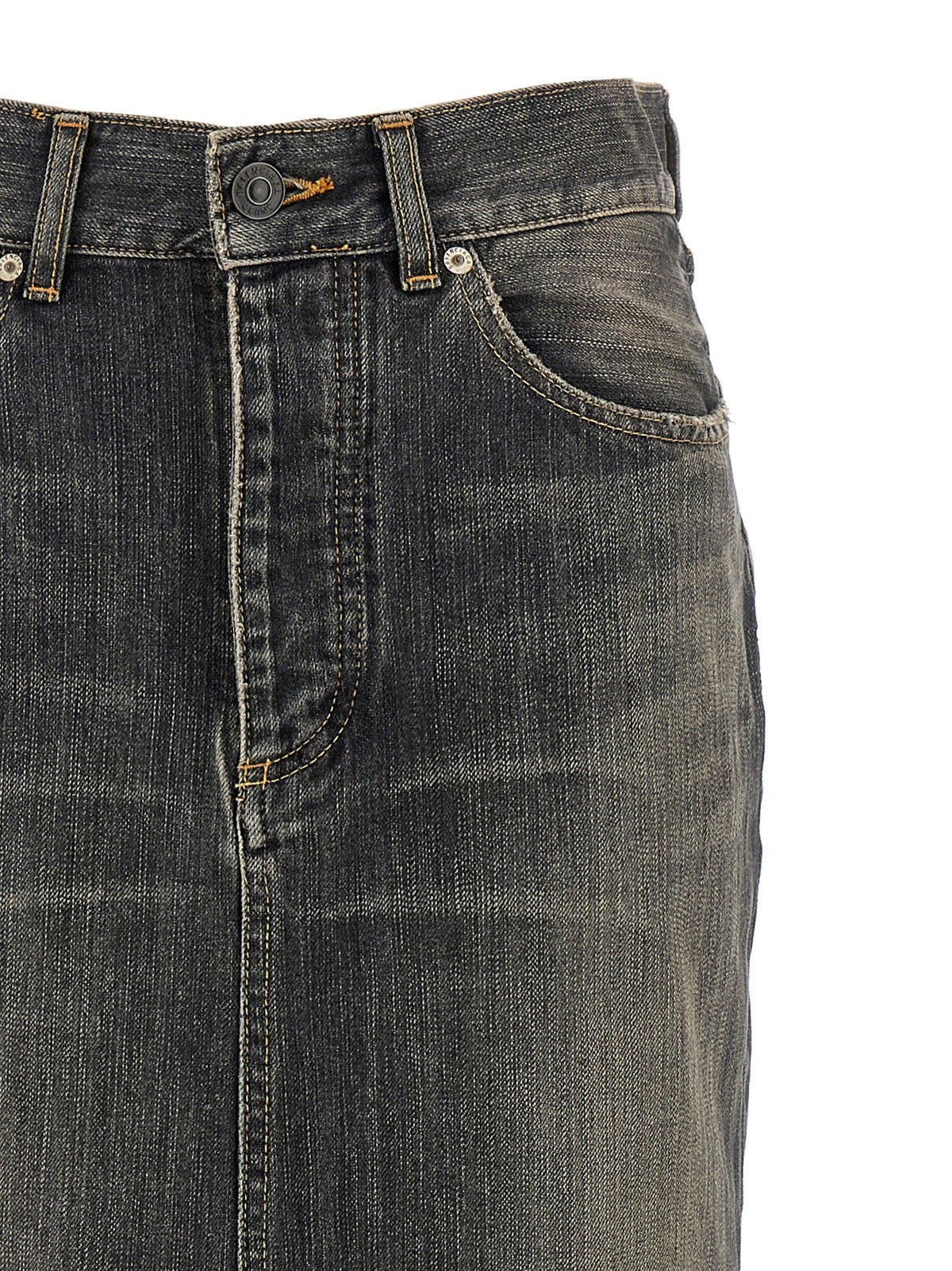 Balenciaga Lace up Denim Skirt Grey, view 3