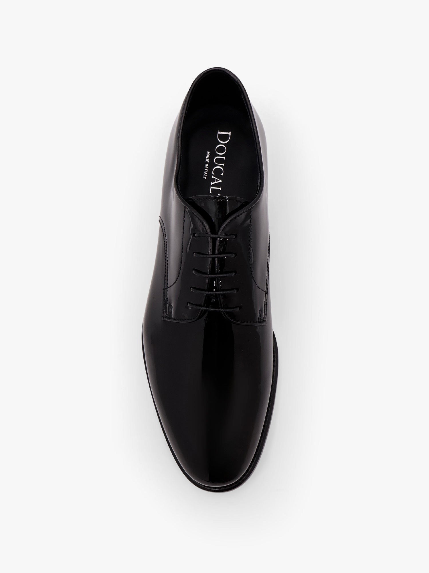 Doucal's Men's Lace up Patent Leather Shoe Black