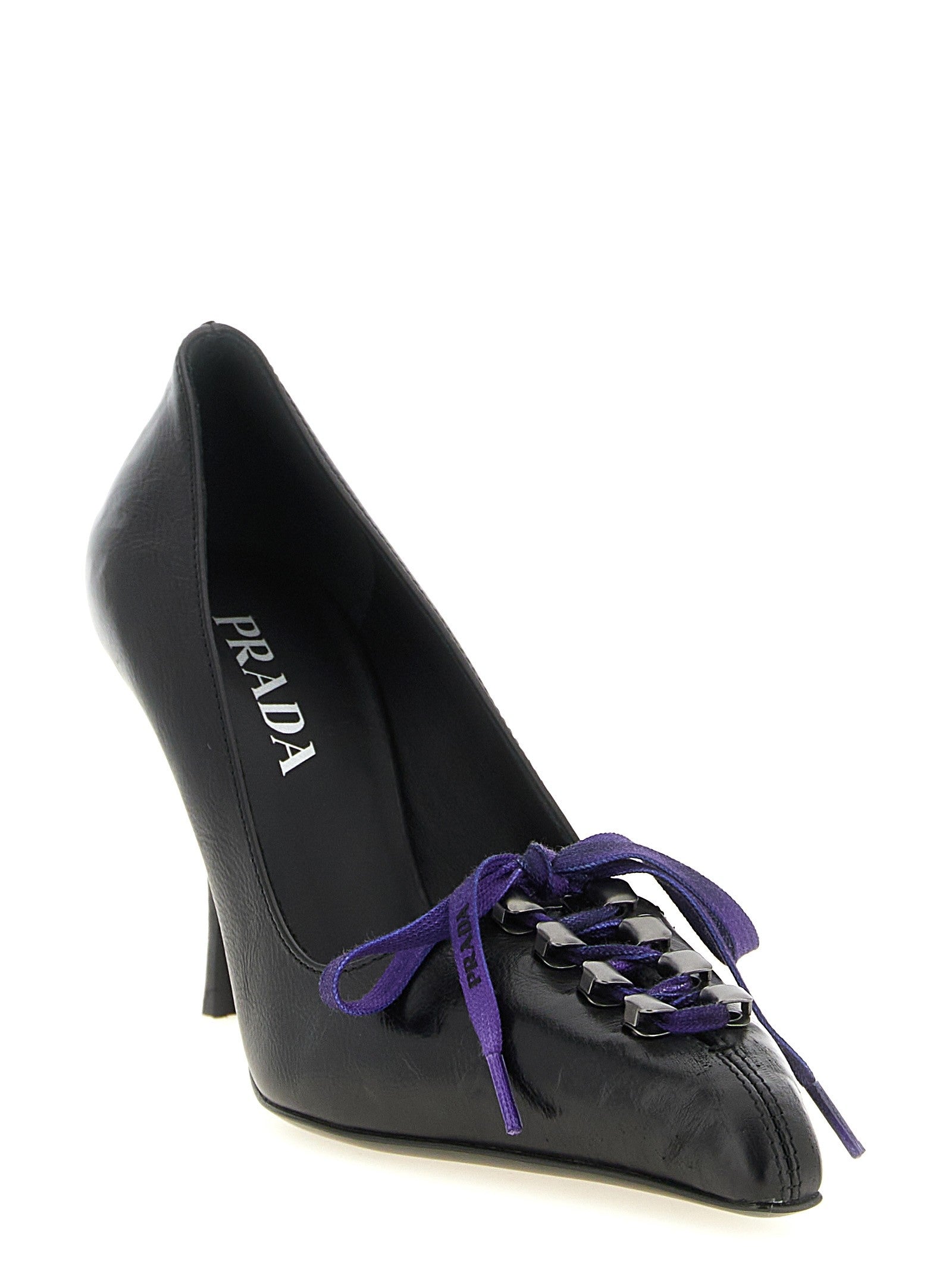Prada Lace up Pumps Black