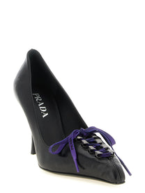 Prada Lace up Pumps Black