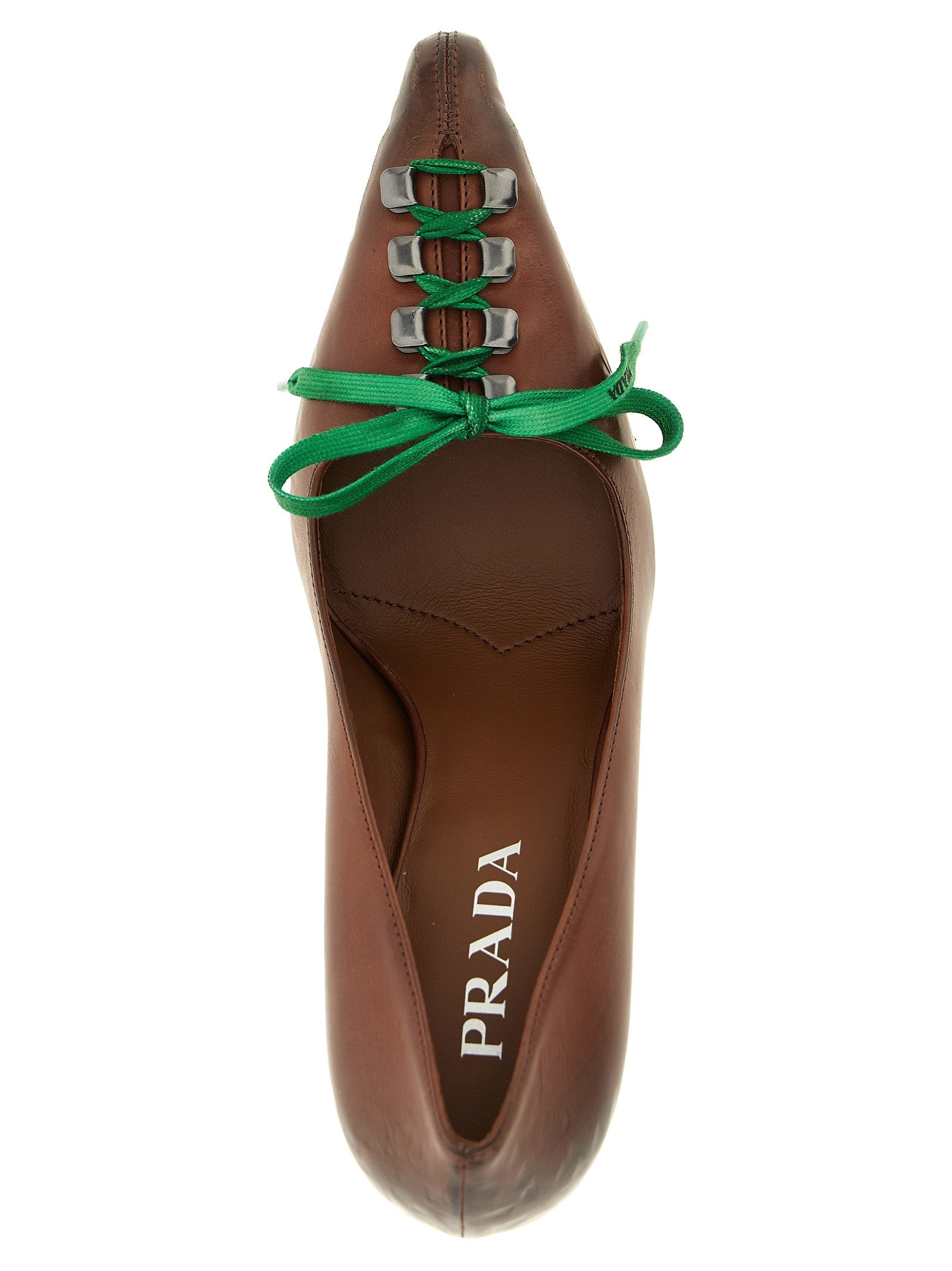 Prada Lace up Pumps Brown