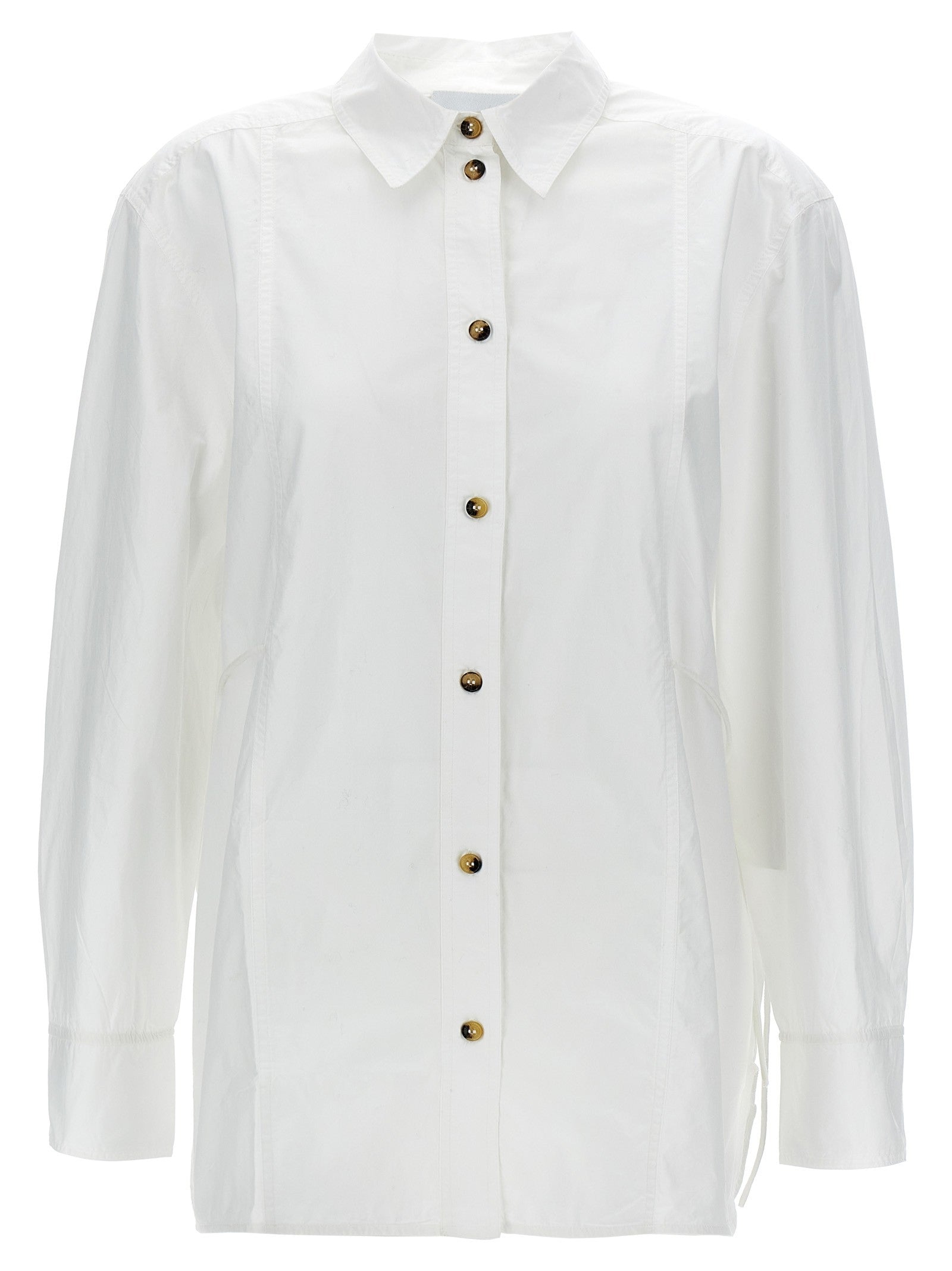 Ganni Lace up Shirt White