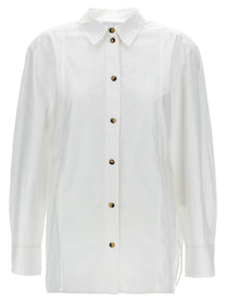 Ganni Lace up Shirt White