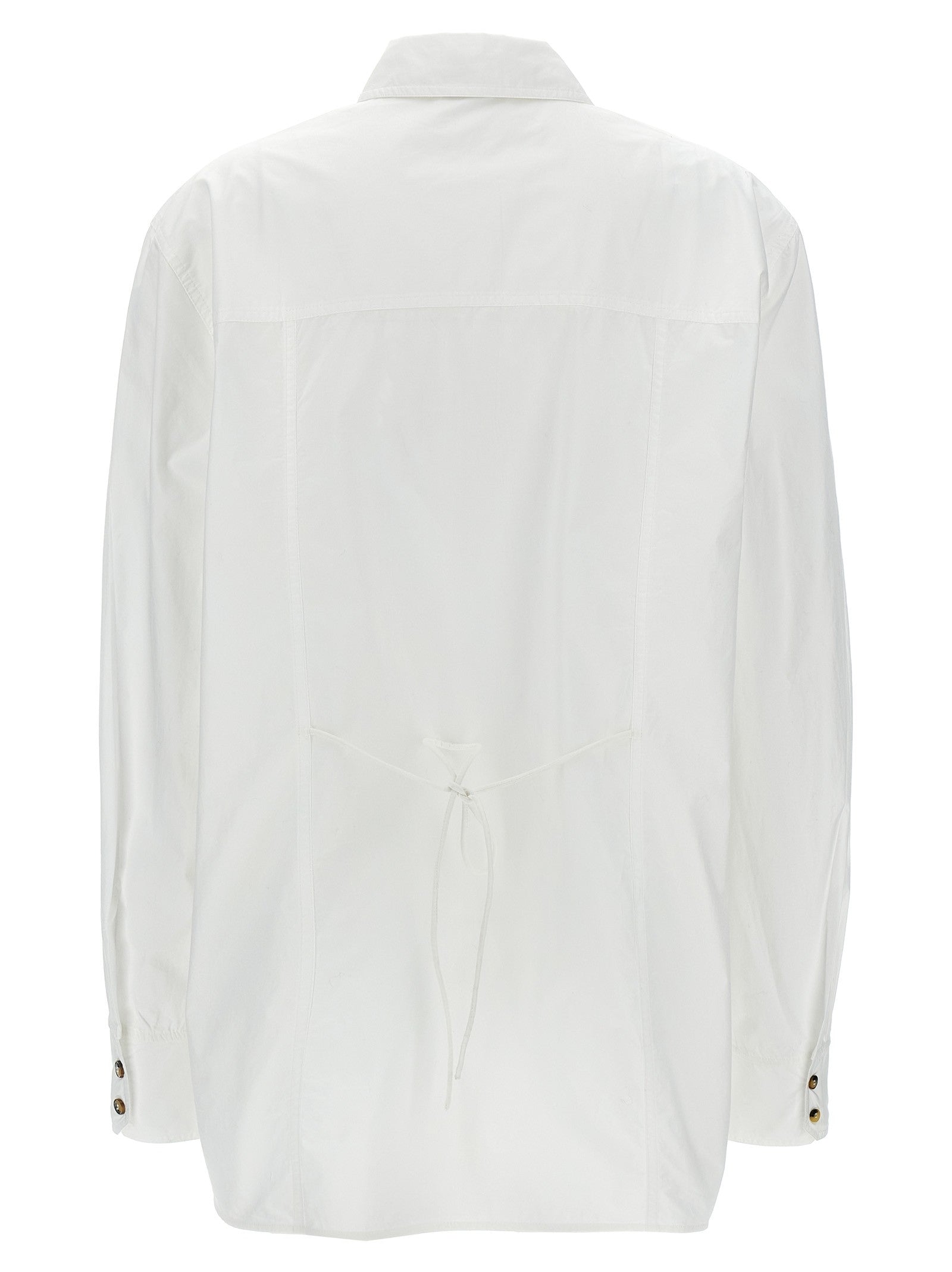 Ganni Lace up Shirt White