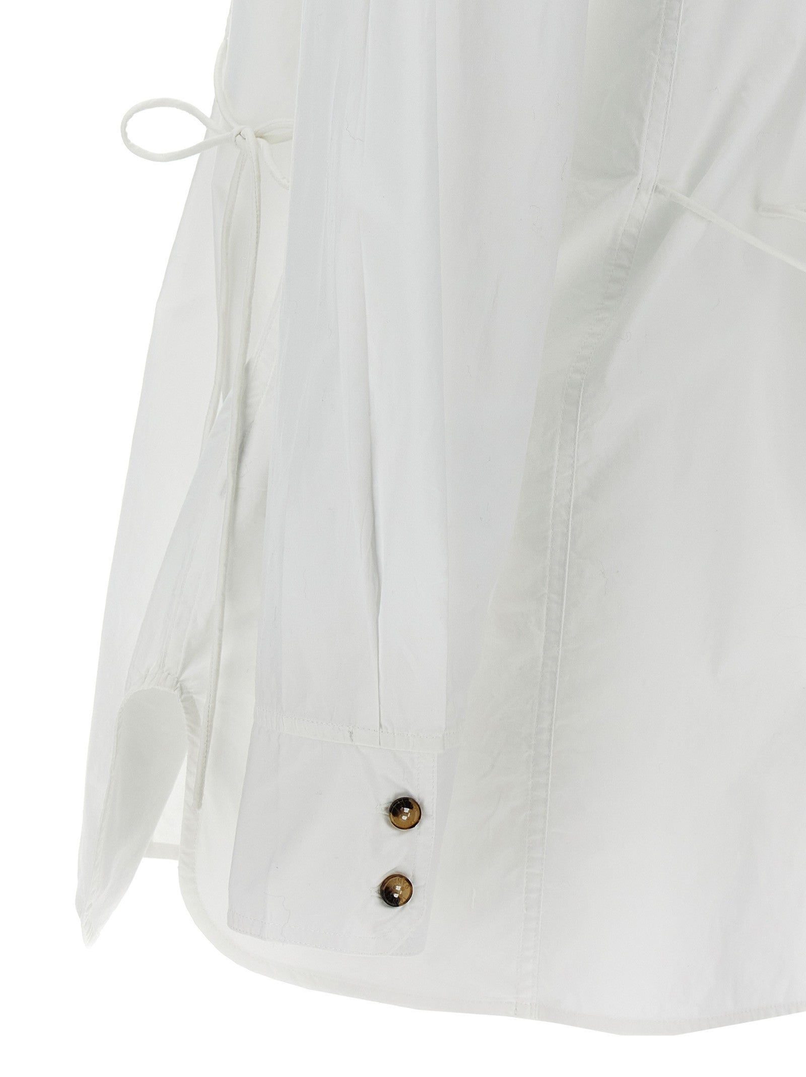 Ganni Lace up Shirt White