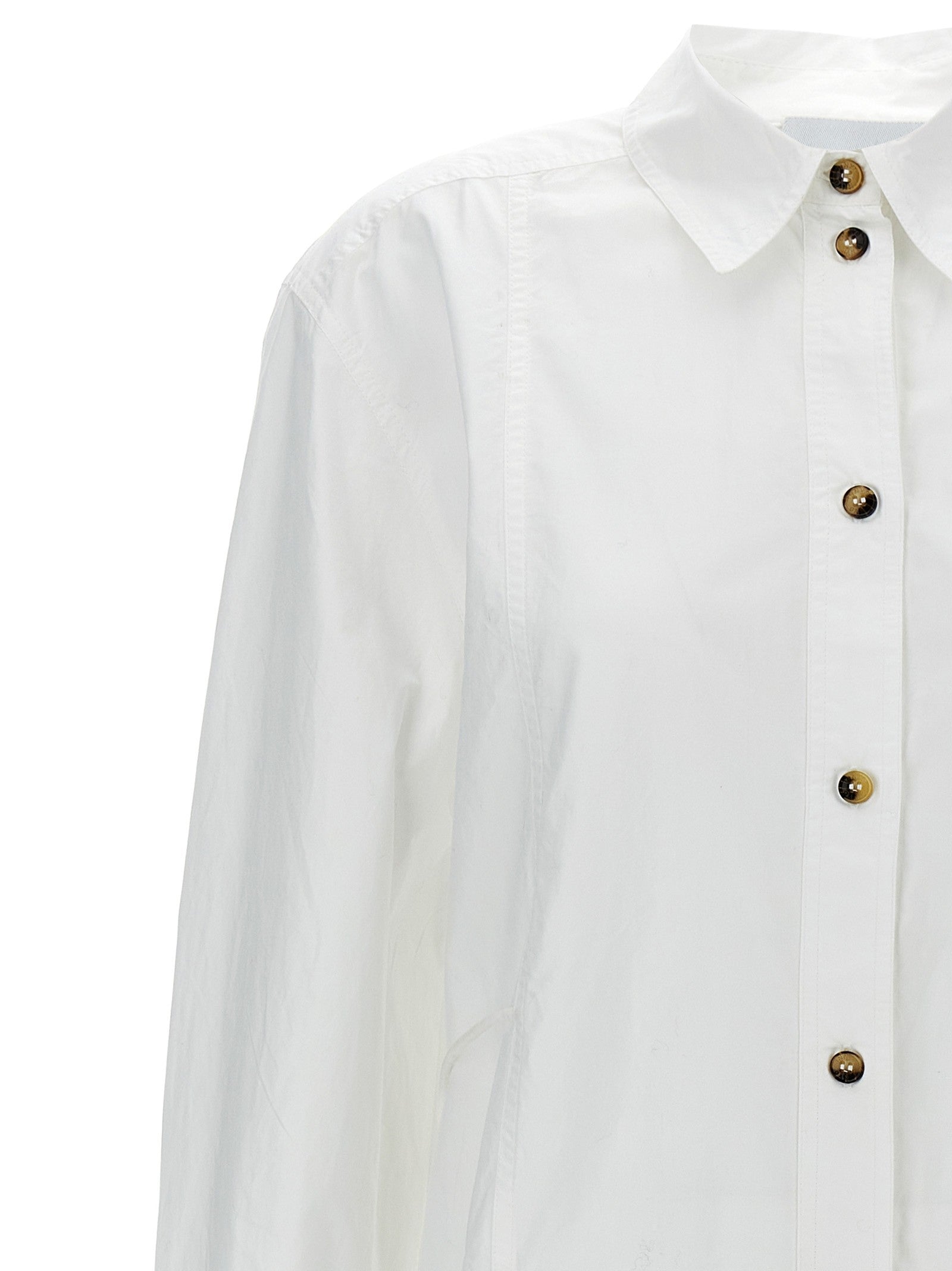 Ganni Lace up Shirt White