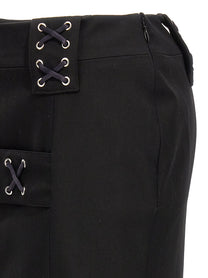 Alessandra Rich Lace up Skirt Black