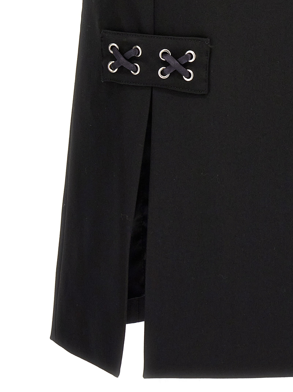 Alessandra Rich Lace up Skirt Black