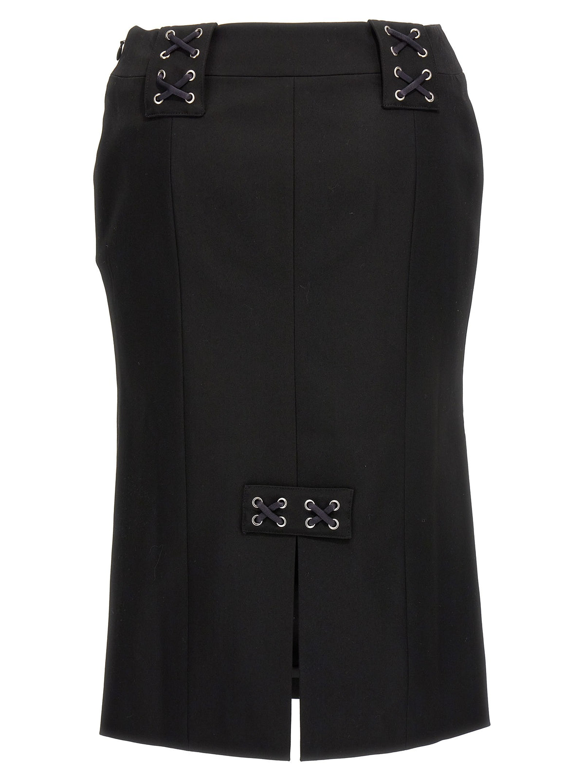 Alessandra Rich Lace up Skirt Black