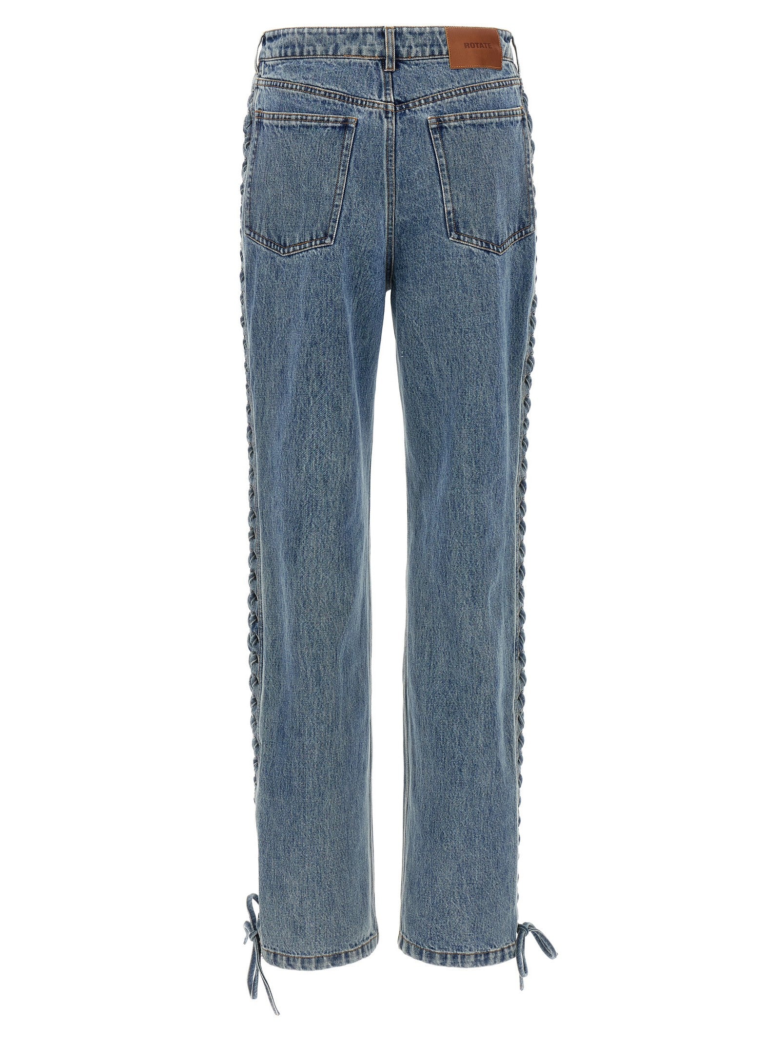 ROTATE Birger Christensen Laced Straight Leg Jeans Blue