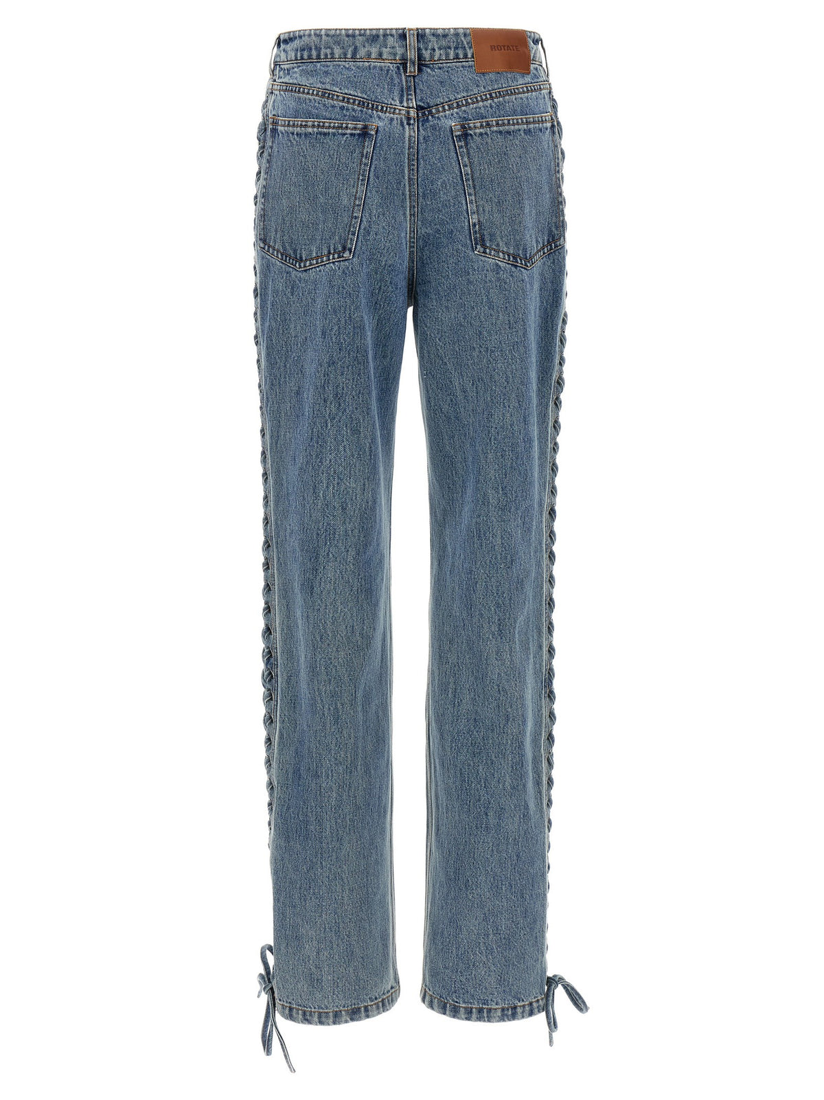 ROTATE Birger Christensen Laced Straight Leg Jeans Blue, view 2