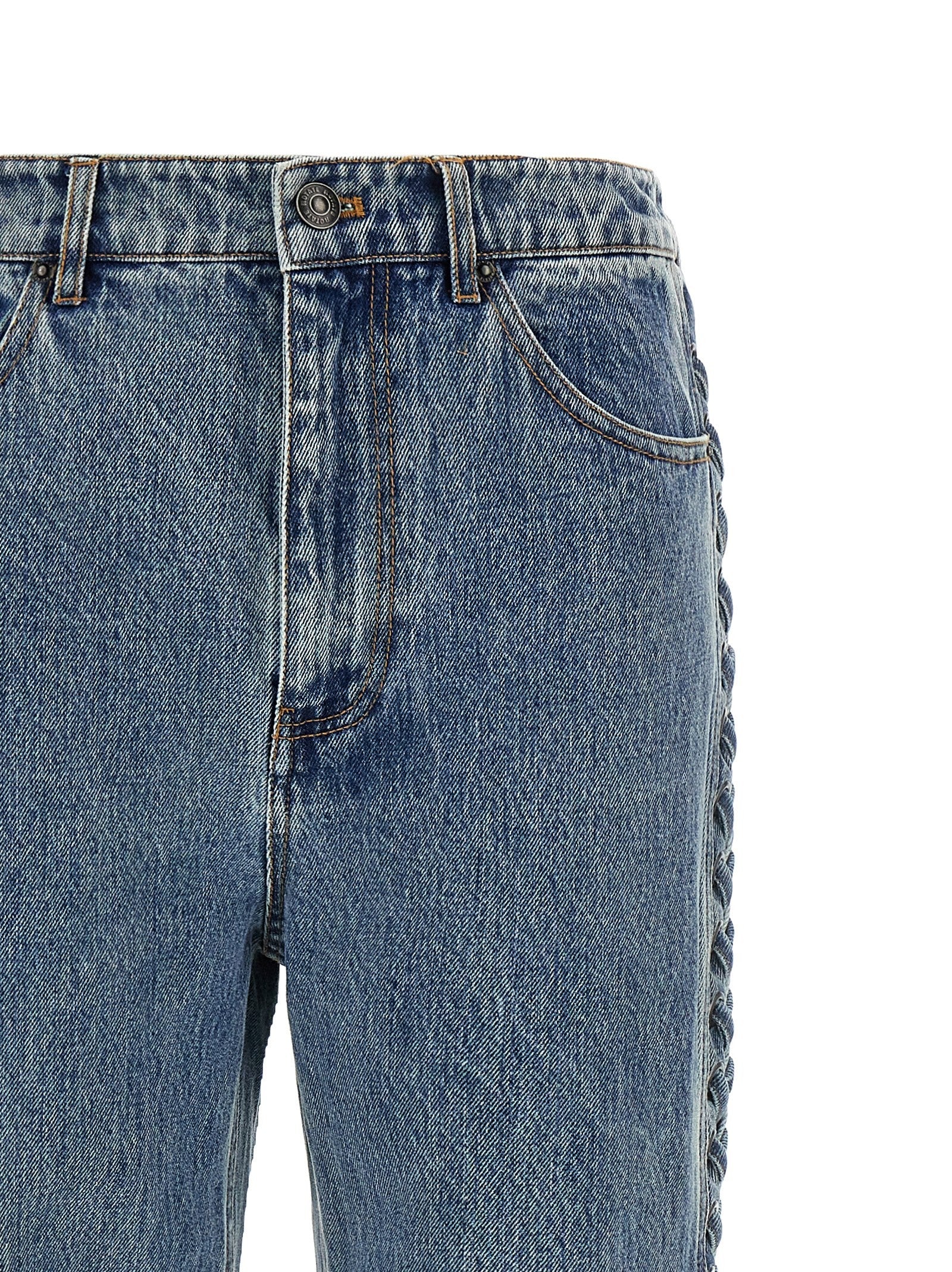 ROTATE Birger Christensen Laced Straight Leg Jeans Blue