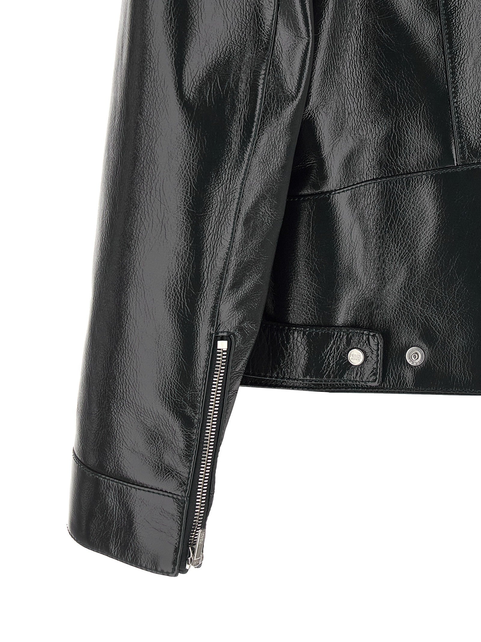Fendi Lacquered Leather Blouson Blue