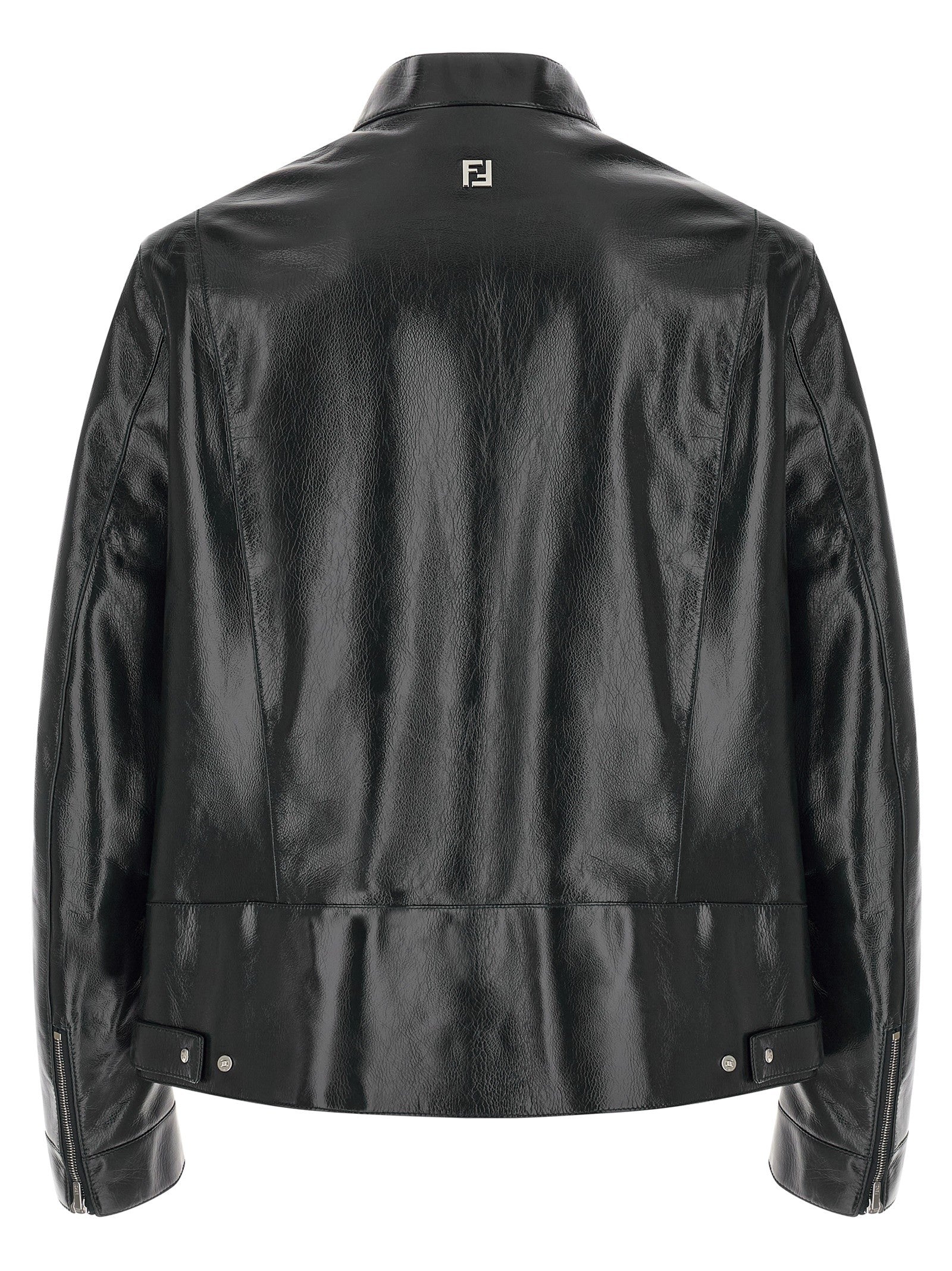 Fendi Lacquered Leather Blouson Blue