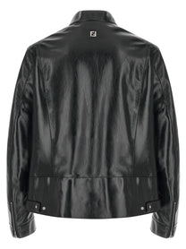 Fendi Lacquered Leather Blouson Blue