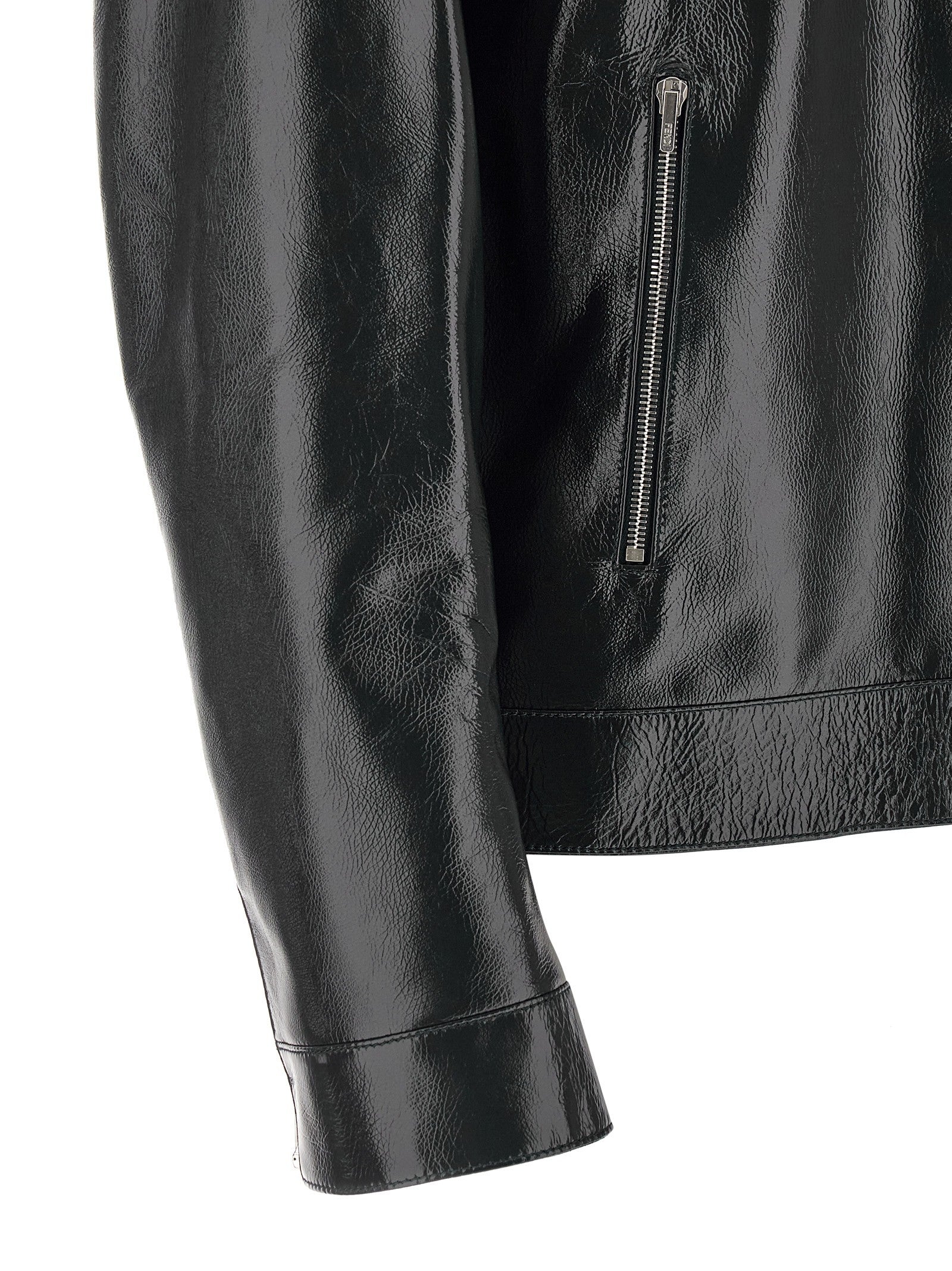 Fendi Lacquered Leather Blouson Blue