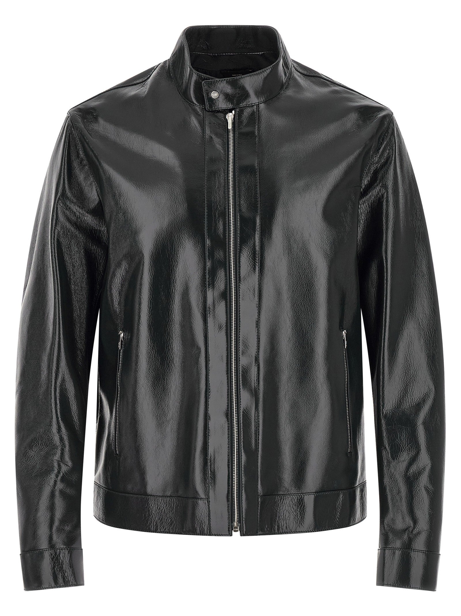 Fendi Lacquered Leather Blouson Blue