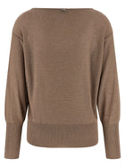 Herno Lamé and Sequin Yarn Sweater Brown, view 2