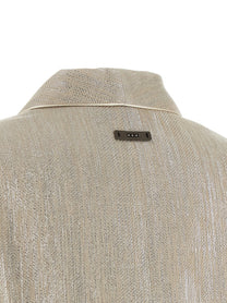 Peserico Lamé Thread Blazer Beige