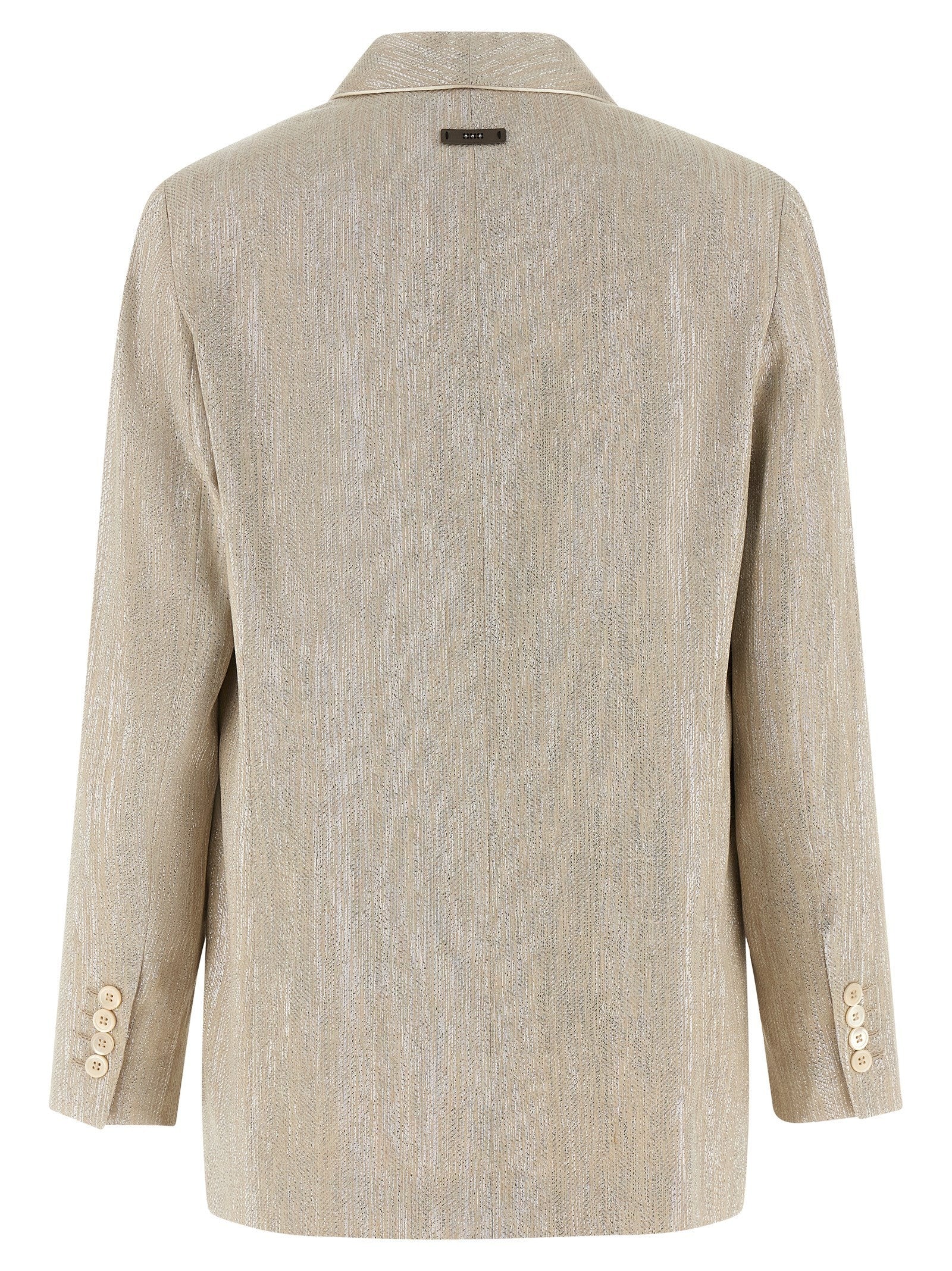 Peserico Lamé Thread Blazer Beige