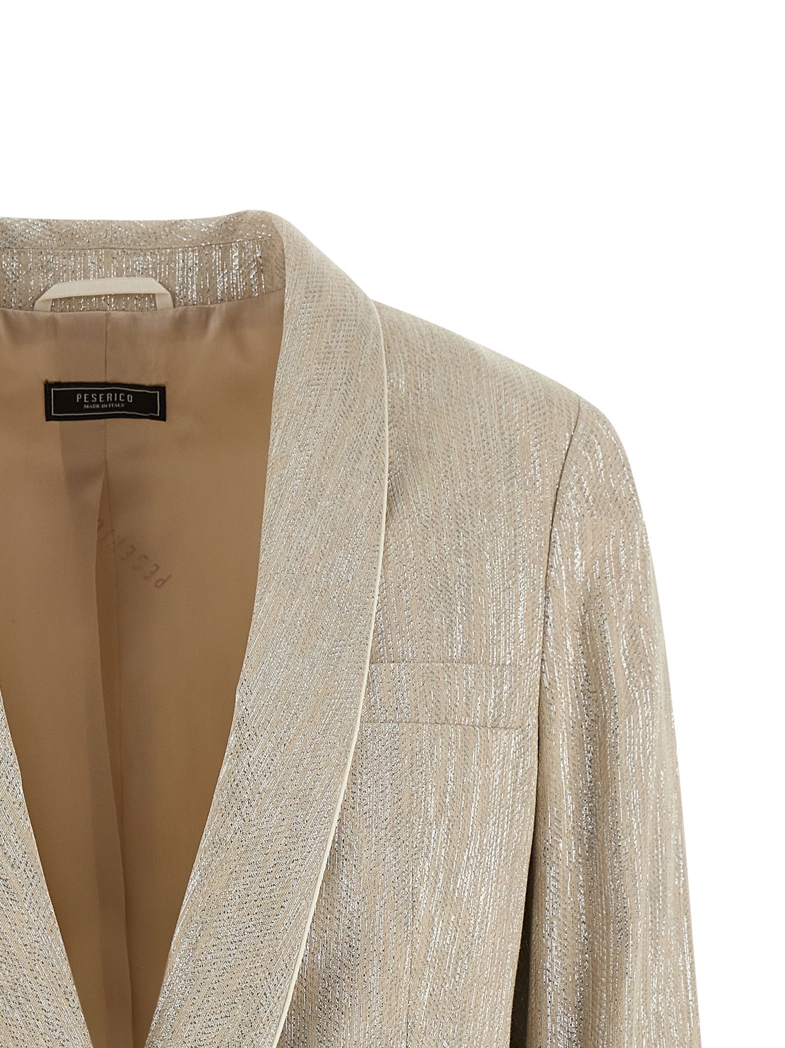 Peserico Lamé Thread Blazer Beige