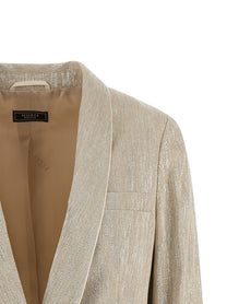Peserico Lamé Thread Blazer Beige