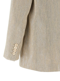 Peserico Lamé Thread Blazer Beige