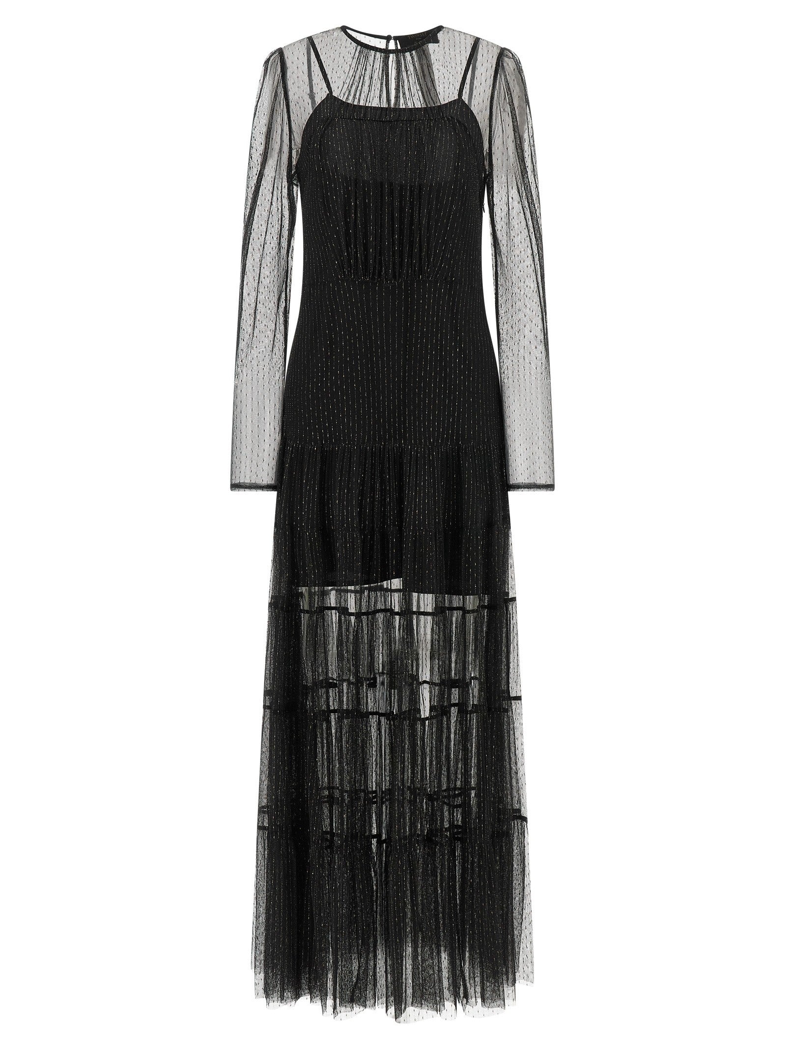 TWINSET Lamé Thread Dress Black
