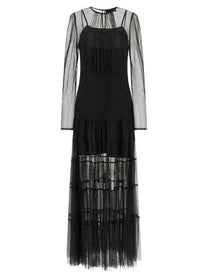 TWINSET Lamé Thread Dress Black