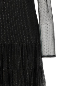 TWINSET Lamé Thread Dress Black