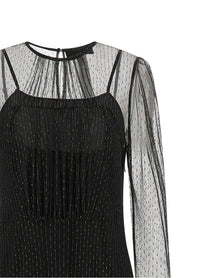 TWINSET Lamé Thread Dress Black