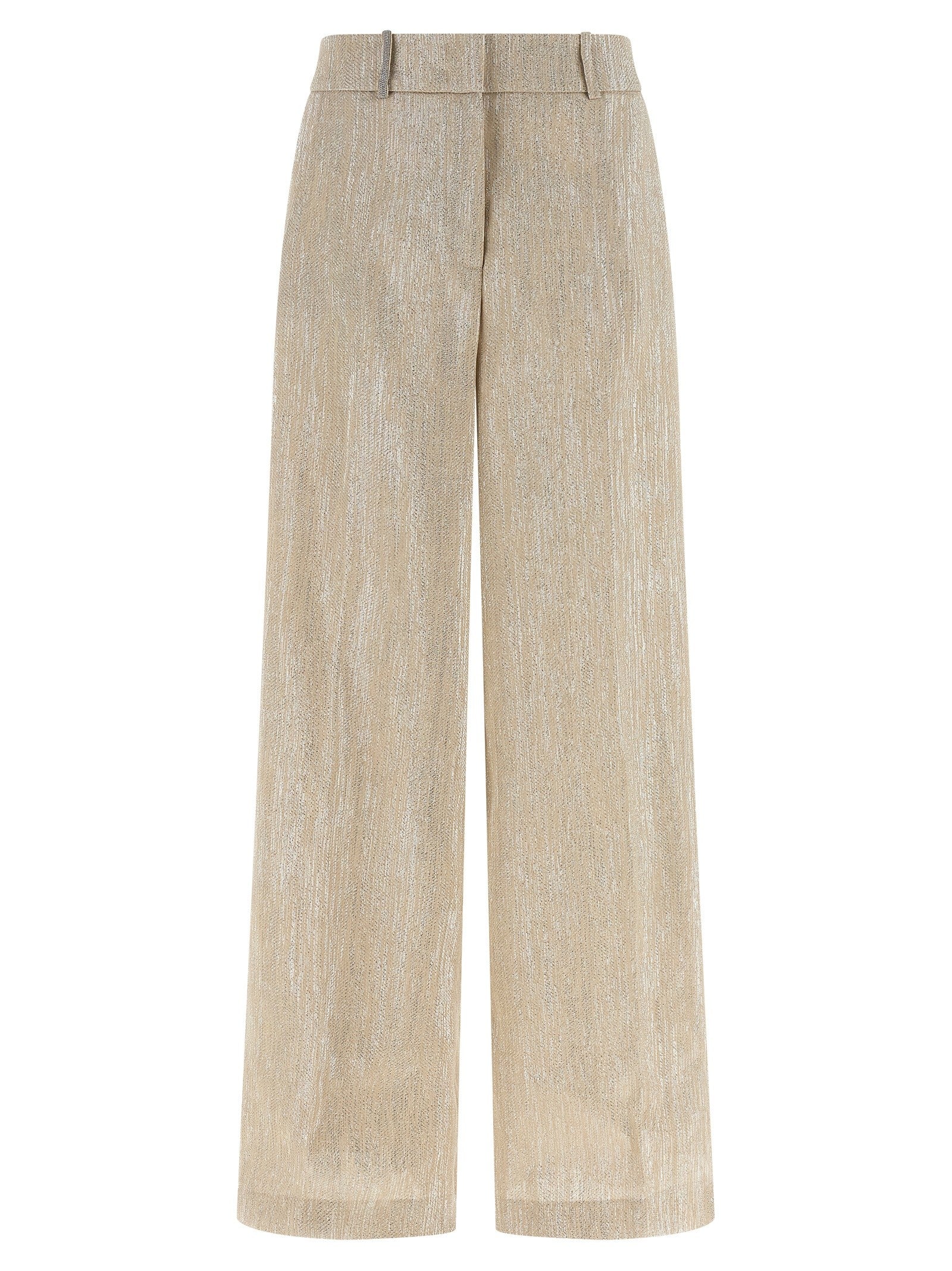 Peserico Lamé Thread Trousers Beige
