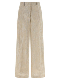 Peserico Lamé Thread Trousers Beige