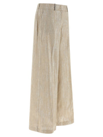 Peserico Lamé Thread Trousers Beige