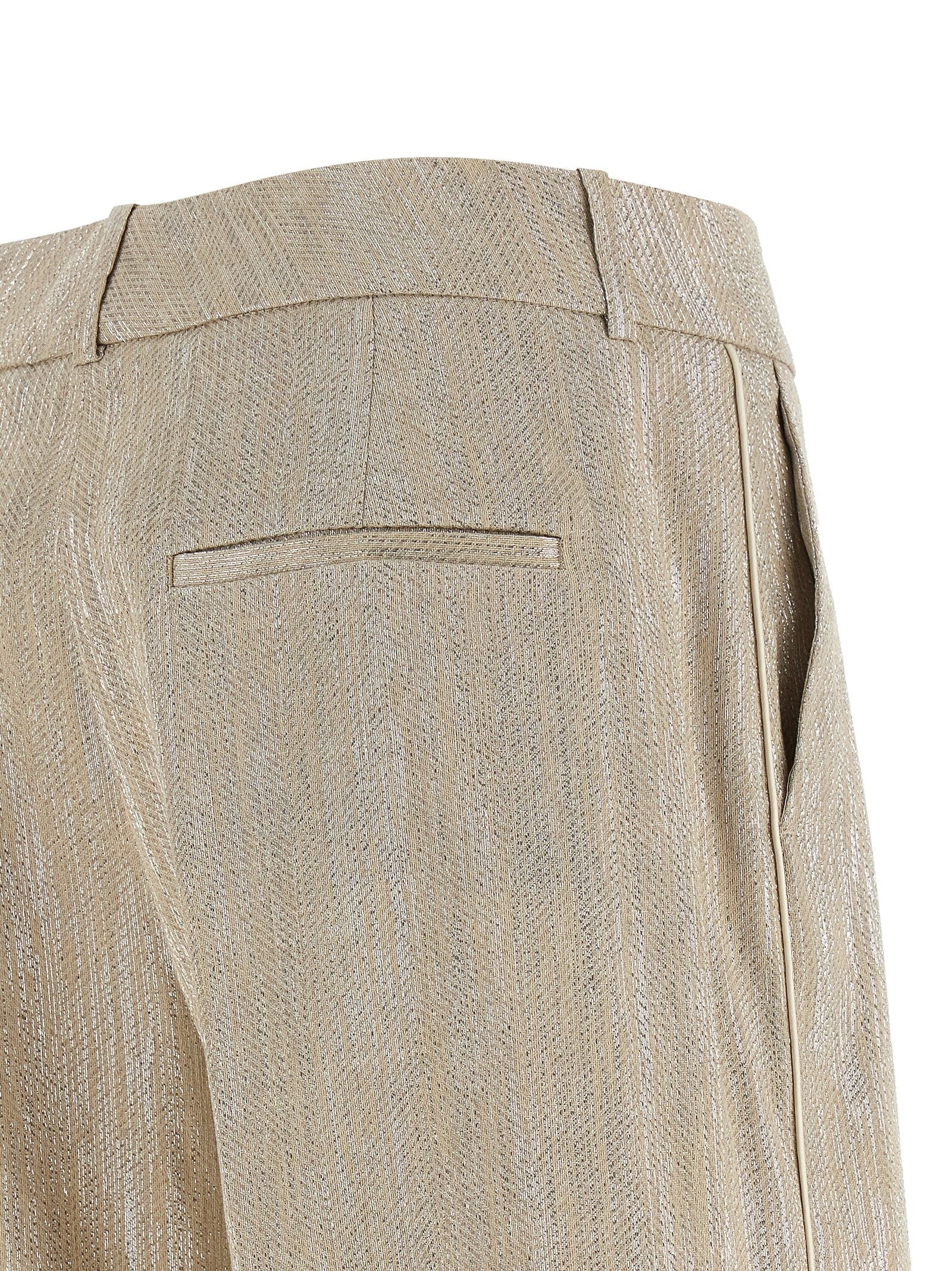 Peserico Lamé Thread Trousers Beige