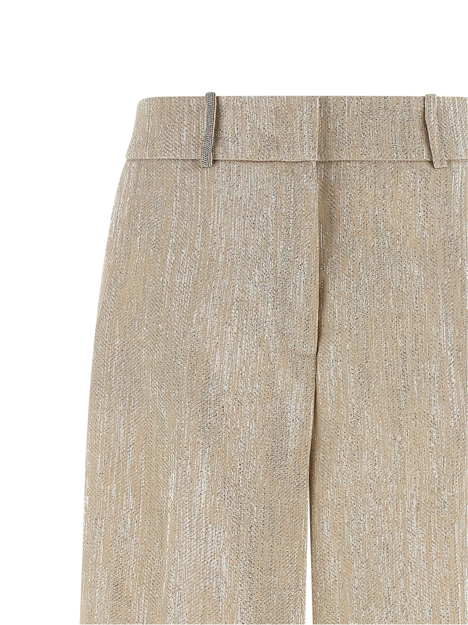 Peserico Lamé Thread Trousers Beige