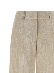 Peserico Lamé Thread Trousers Beige