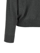 Peserico Lamé Thread Turtleneck Sweater Grey, view 4