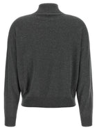 Peserico Lamé Thread Turtleneck Sweater Grey, view 2