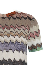 Missoni Lamé Viscose Dress Gold