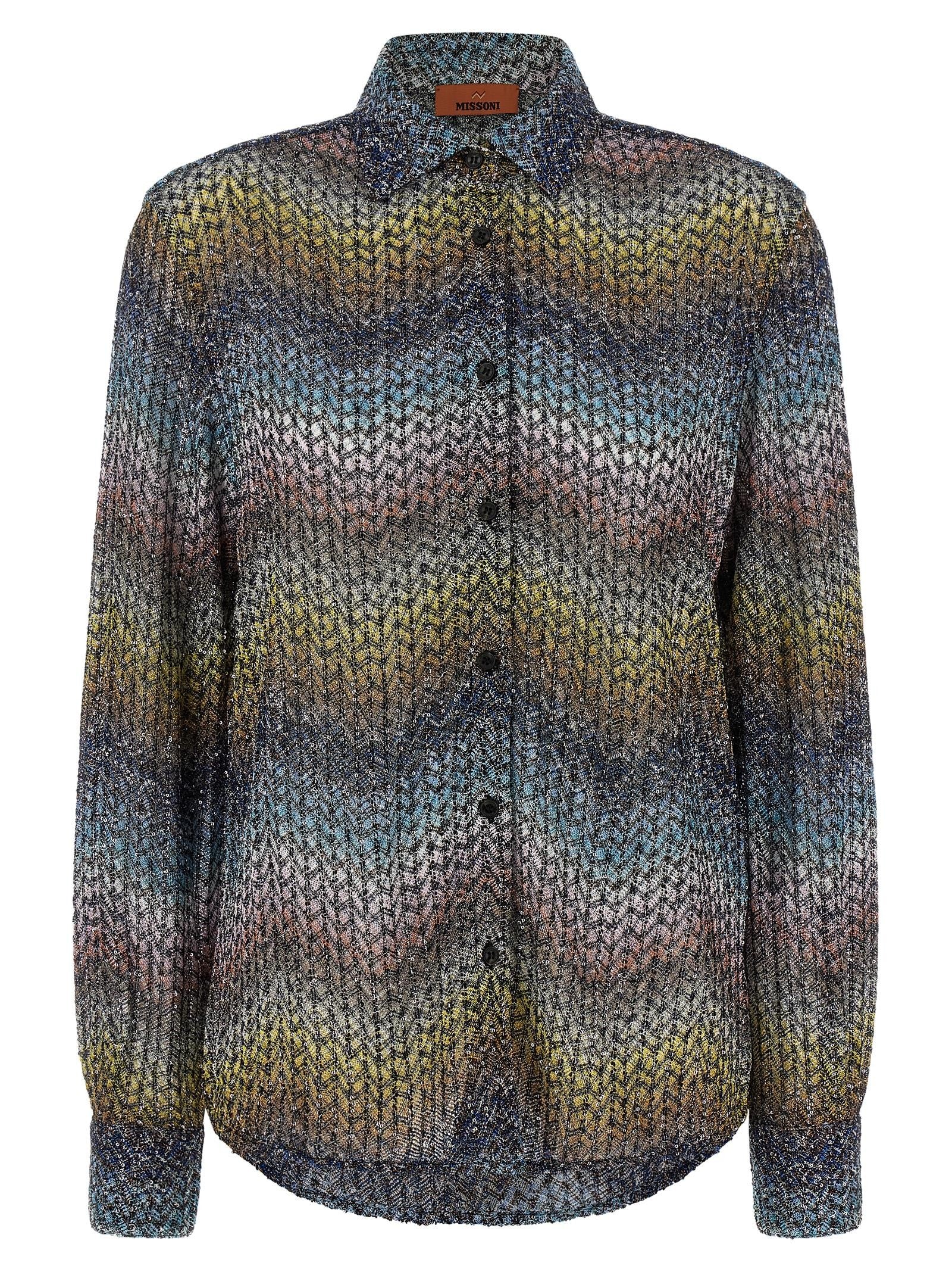 Missoni Lamé Viscose Shirt Gold