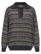 Missoni Lamé Yarn Polo Shirt Gold